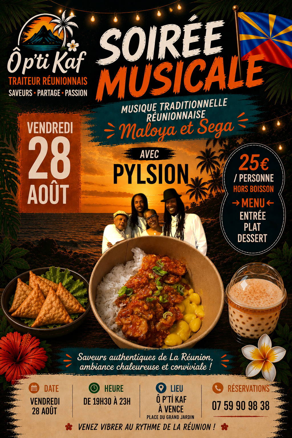 Affiche soirée musicale Ô p'ti KAF